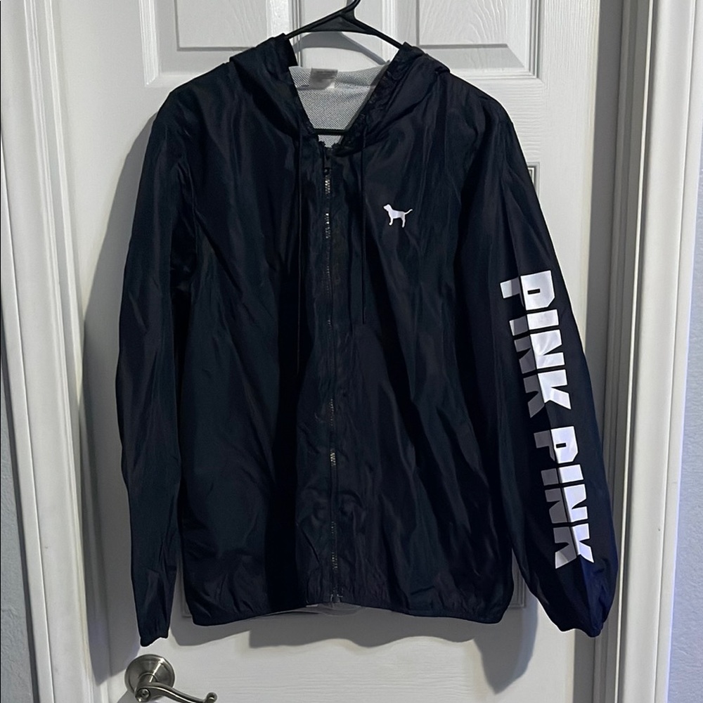 PINK Victoria's Secret Black Windbreaker Jacket